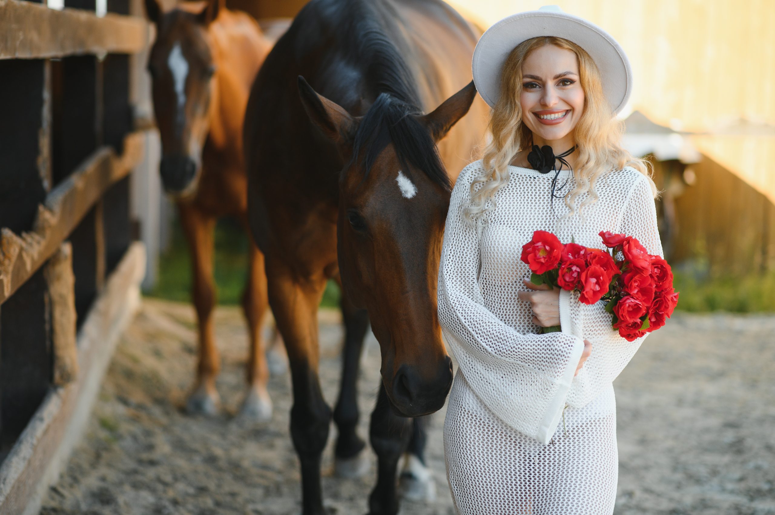 Woman with horse on Kentucky farm symbolizing the state’s culture and EEG tech career opportunities