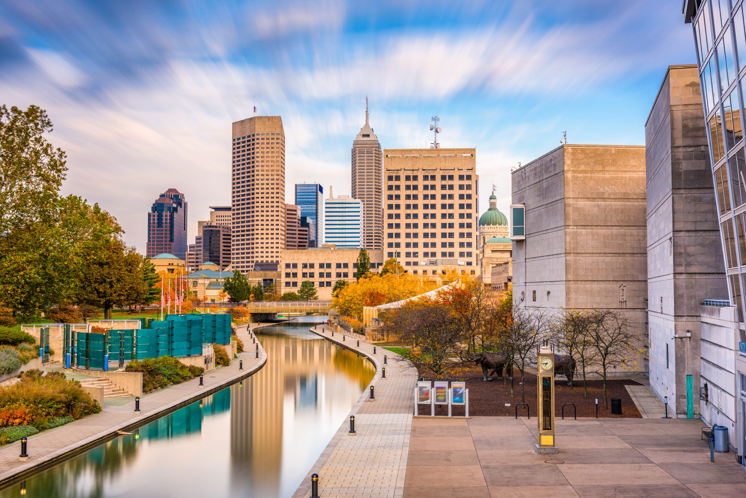 Downtown Indianapolis skyline representing EEG tech career opportunities across Indiana