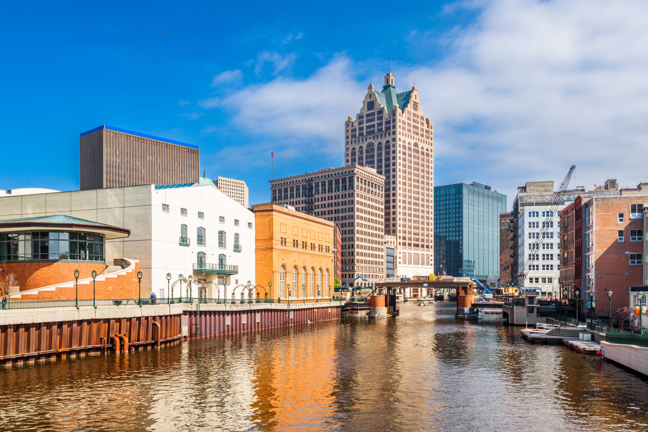 Milwaukee Wisconsin skyline on Lake Michigan at sunset, representing EEG tech job opportunities across hospitals and clinics statewide